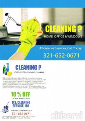 U.S. Cleaning Service offers a variety of janitorial and cleaning services to fit everyone’s needs and budget. All the work is done by our trained, experienced and professional staff. We will go that extra step or two to ensure your satisfaction. Your s