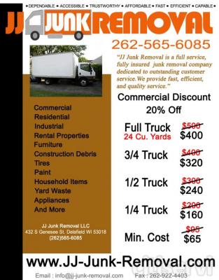 Recieve 20% Off 1/2 a Truck Load of Junk or More!