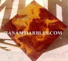 MULTI RED ONYX TILES
12 X 12 X 3/8
WELL POLISHED ON ITALIAN PLANT BY 
ITALIAN ABRASIVE